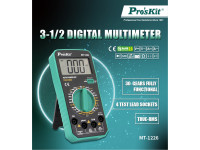 PROSKIT Multímetro Digital 3½ Retroiluminado True Rms PROSKIT Multímetro Digital 3½ Retroiluminado True Rms